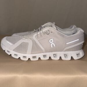 On Running Cloud 5 Women’s Size 7 Beige Mesh Running Walking Shoes EU 38